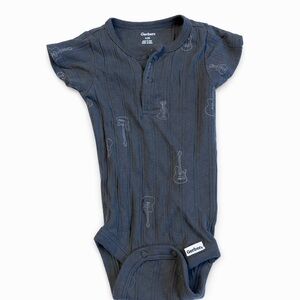 Gerber Navy Guitar-Print Infant Bodysuit